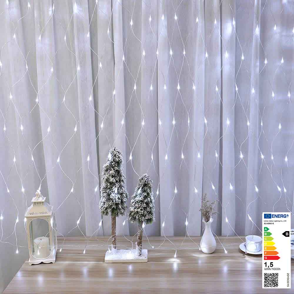 128 LED mesh light string, in 2 colors - cold white-1
