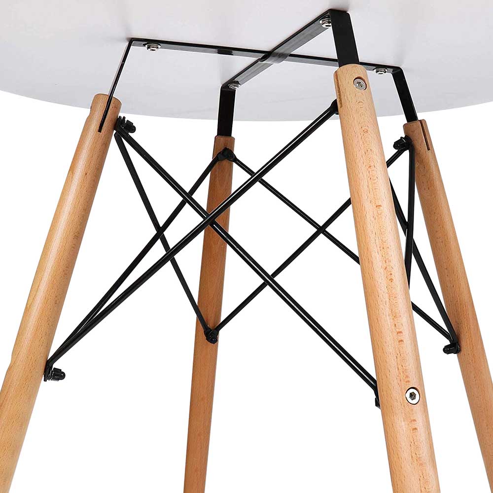 4 modern dining chairs with table, 3 colors - white-3
