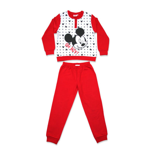 Téli flanel gyerek pizsama - Mickey egér - piros - 116-0