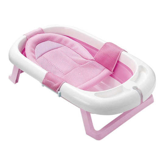 Collapsible baby bath with net, in 2 colors - pink-0